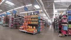 Walmart Supercenter two floors escalator, Stock Video