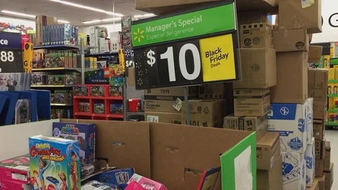 Walmart Toys Boxes Black Friday Stock Footage 120592733
