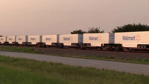 Walmart Train in Texas Video stock 80421905