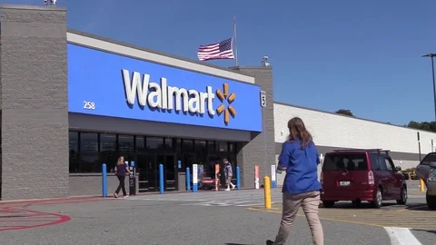 Walmart in Westerly, Rhode Island - 2 magnifications Stock Footage 80720511