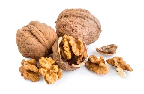 Walnut and a cracked walnut Foto stock
