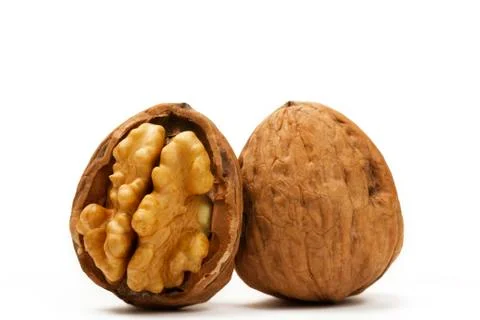 Walnut and a half Stock Photos