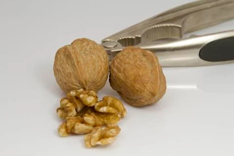 Walnut and Nut Cracker Stock Photos