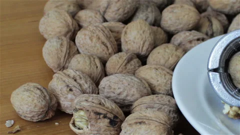 Walnut And Nutcracker Background Scene Stock Footage 87567700