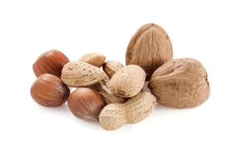 Walnut and peanuts Stock Photos