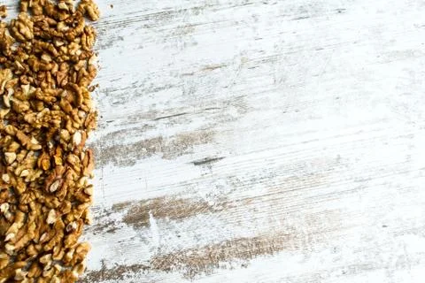 Walnut background. Stock Photos