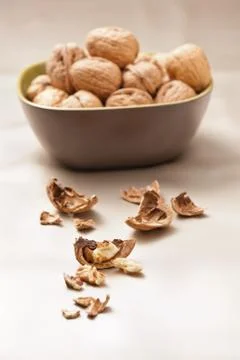 Walnut in a bowl Stock Photos