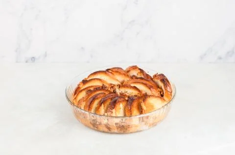 Walnut Bread and Butter Pudding Stock-Fotos