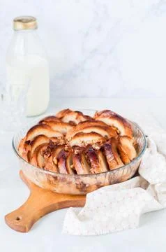 Walnut Bread and Butter Pudding Stock Photos