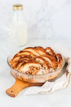 Walnut Bread and Butter Pudding Foto stock