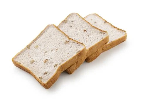 Walnut bread placed on a white background. Stock Photos