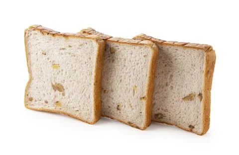 Walnut bread placed on a white background. Foto stock