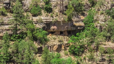 Walnut Canyon Cliff Dwelling Stock Footage 40521037
