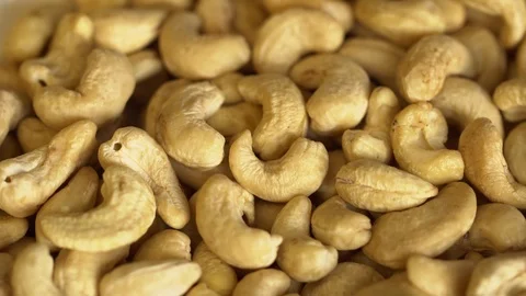 Walnut close up. product rich in minerals and vitamins. Cashew turns in a shot Stock Footage 120980697