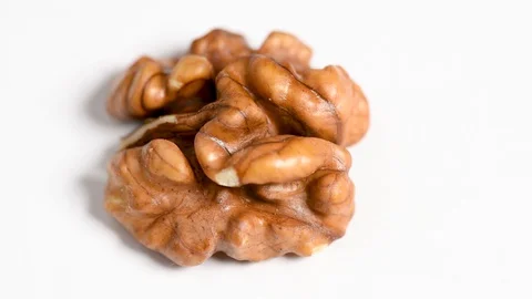 Walnut close-up on white background Stock-Footage 129760798