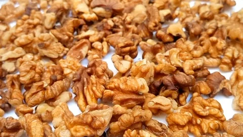 Walnut close up without the shell. Looped spinning walnut. full frame Stock Footage 275647010
