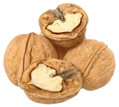 Walnut crack close up Stock Photos