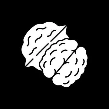 Walnut dark mode glyph icon 스톡 일러스트