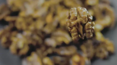 The walnut floats in the air Stock Footage 251429351