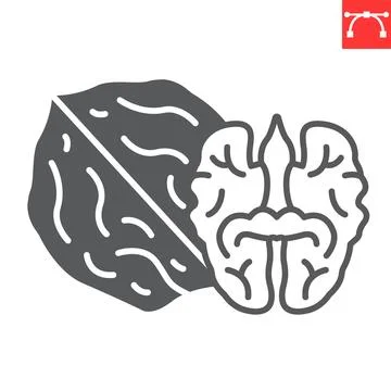 Walnut glyph icon 스톡 일러스트
