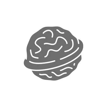 Walnut grey icon. Isolated on white background Stock Illustration