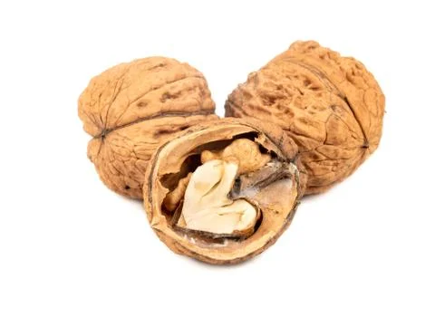 Walnut with half Stock Photos