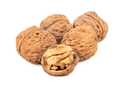 Walnut with half Stock Photos