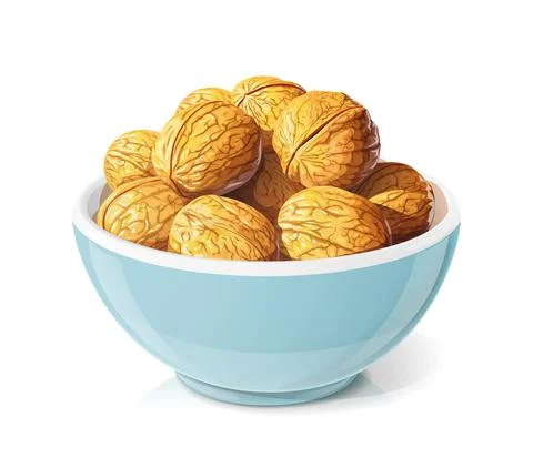 Walnut. Hill of nut. Vector illustration. Stock Illustration