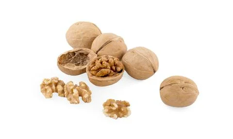 Walnut  isolated on white background. clipping path Foto stock