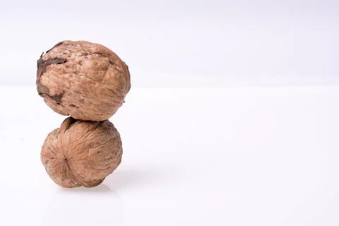 Walnut isolated on the white background Stock Photos
