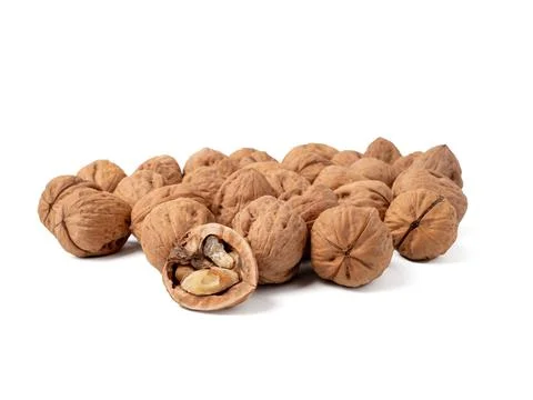 Walnut isolated on white background. Stock Photos