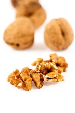 Walnut isolated on white Stock Photos