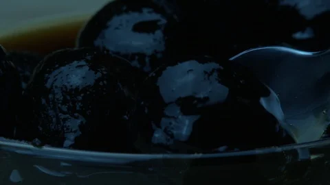 Walnut jam on spoon 스톡 동영상 86813215