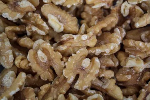 Walnut kernels background Stock Photos