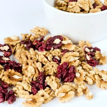 Walnut kernels, halves Stock Photos