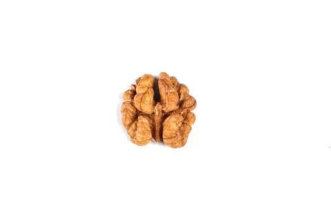 Walnut kernels isolated on white background Stock Photos
