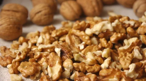 Walnut Kernels Panorama Stock Footage 66442289
