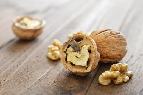 Walnut kernels Stock Photos