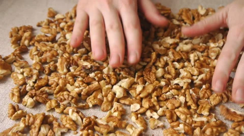 Walnut Kernels On The Table Stock Footage 65774373