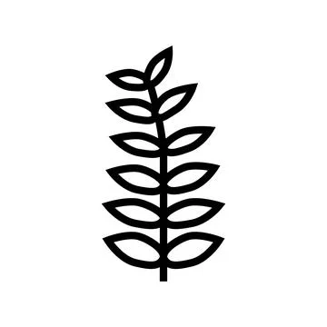 Walnut leaf line icon vector illustration Stock Illustration