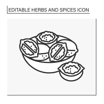 Walnut line icon Stock Illustration