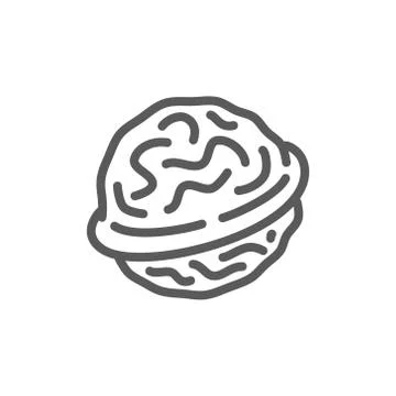 Walnut line icon. Isolated on white background Stock Illustration