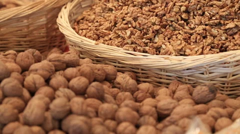 Walnut on market 3 Video stock 57963764