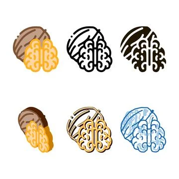 Walnut nut icon vector outline series Illustrazione stock