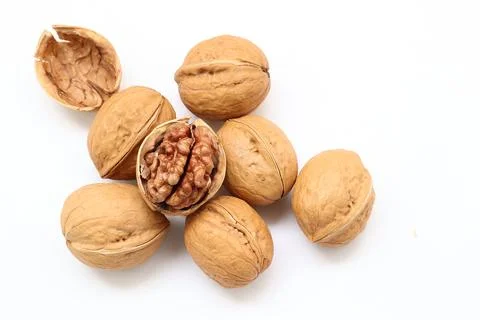 Walnut nut isolated on white background Stock-Fotos