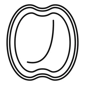 Walnut nut kernel food outline vector icon Stock Illustration