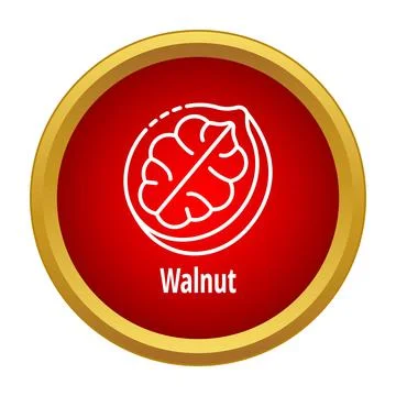 Walnut nut kernel outline black icon design Stock Illustration