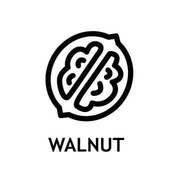 Walnut nut line icon Stock Illustration