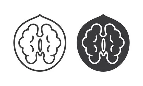 Walnut nut line icon. linear style sign for mobile concept and web design. Stock Illustration