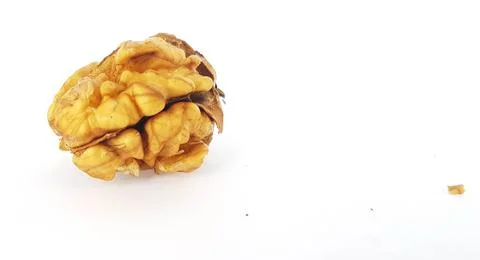 Walnut nuts without shell isolated food background Stock Photos